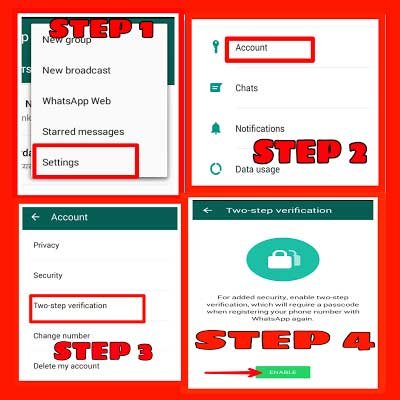 Enable two-step verification on WhatsApp