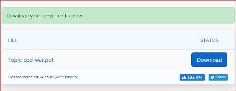 Download your converted file.