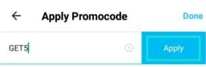Apply promo code