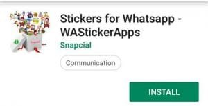 Stickers for Whatsapp in google play store