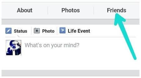 Blue arrow point on friends.