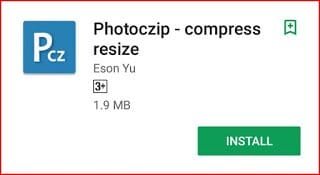 Photoczip app in playstore