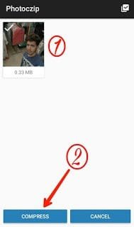 Select image for compression