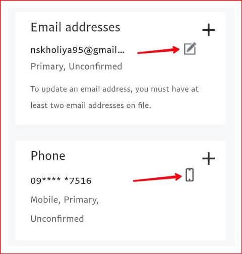 verify your email address and mobile number