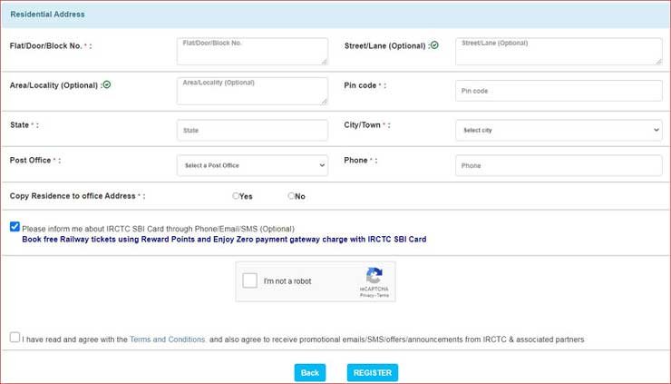 Submit Residential Address.