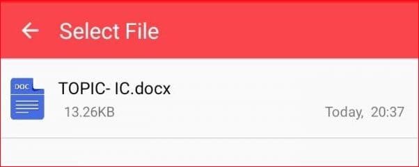 Select file from computer.