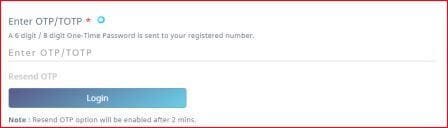Enter OTP and login.