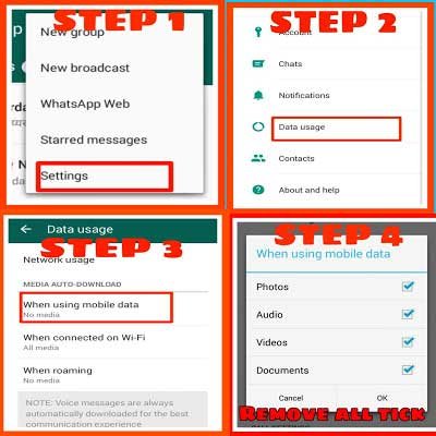 Disable auto download media in whatsapp