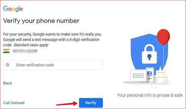 Enter OTP and Verify your number.