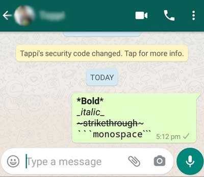 Format your message into bold, italic and strikethrough