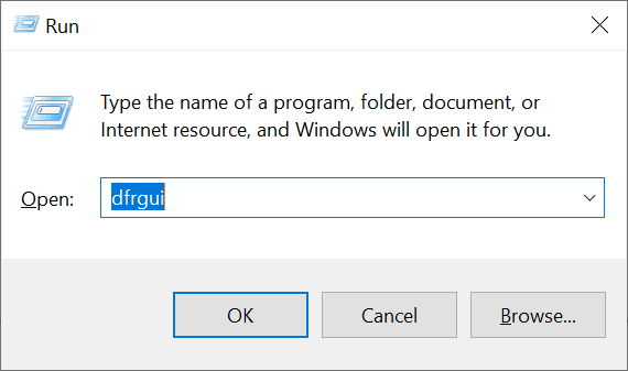 Run command window type dfrgui