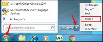 steps to restart a computer