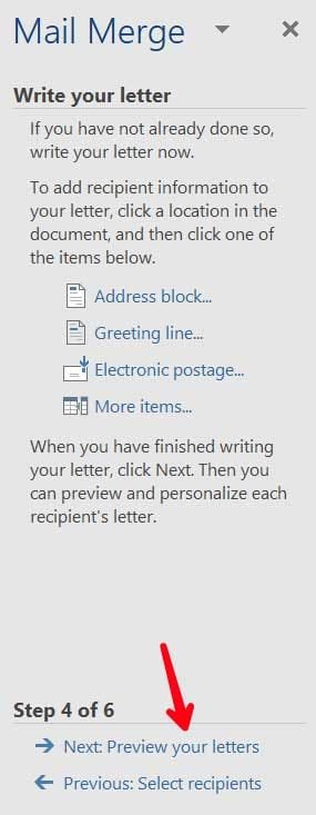 Click-previewyourletters