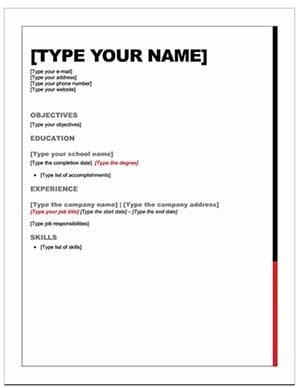 Simple Basic Resume Example