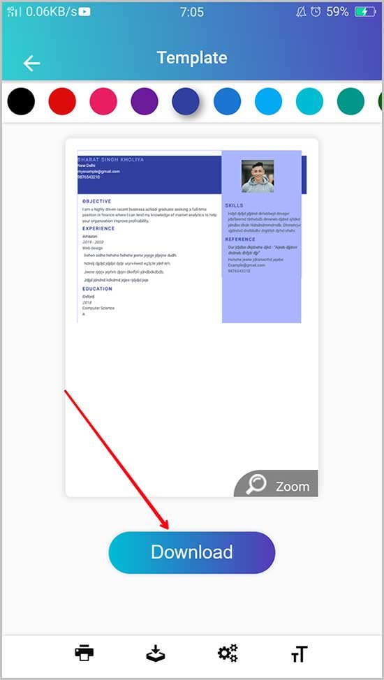 Mobile me Resume Kaise Banaye Step7