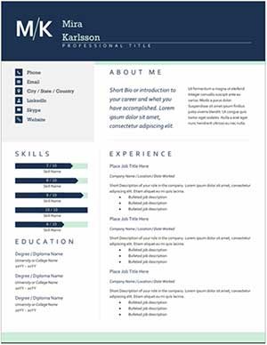 Modern Initials Resume Example