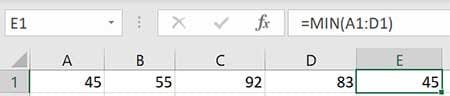 MIN Excel Formula