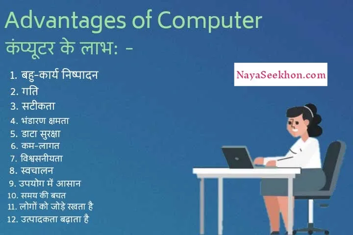 Advantage of Computer in Hindi