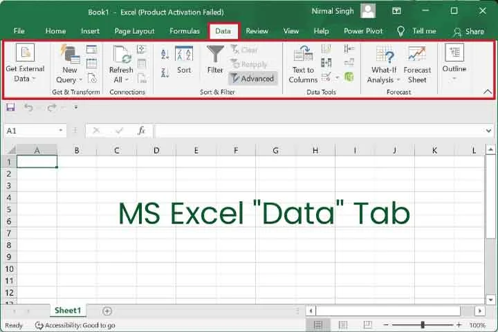MS Excel Data Tab in Hindi