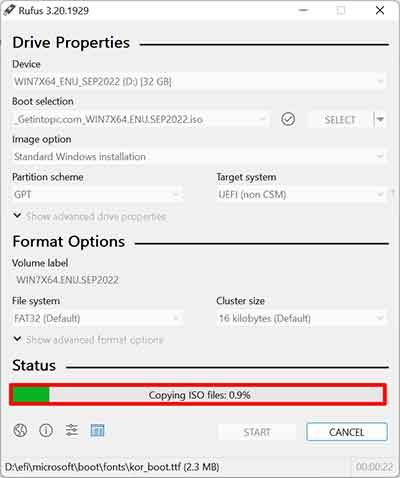 Pendrive Booting Progess Started