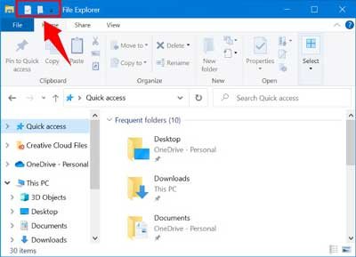 File Explorer Toolbar
