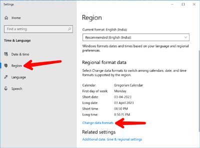 change date and time format first step
