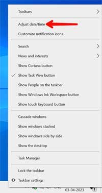 second step computer me ate and time kaise Set kare