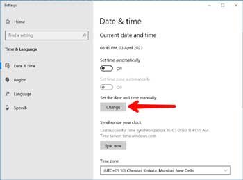 second step pc me date and time kaise set kare