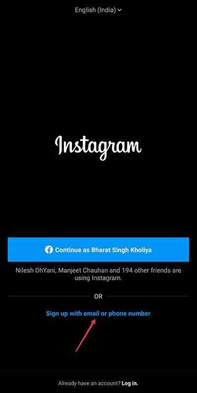 Mobile Par Instagram ID Kaise Banaye Step1