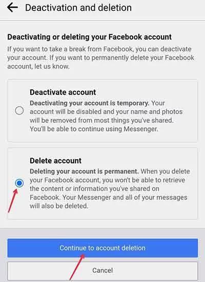 Step 8 Facebook Account Delete Kaise Kare