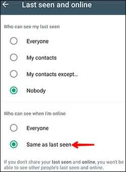 whatsapp me online hide kaise kare